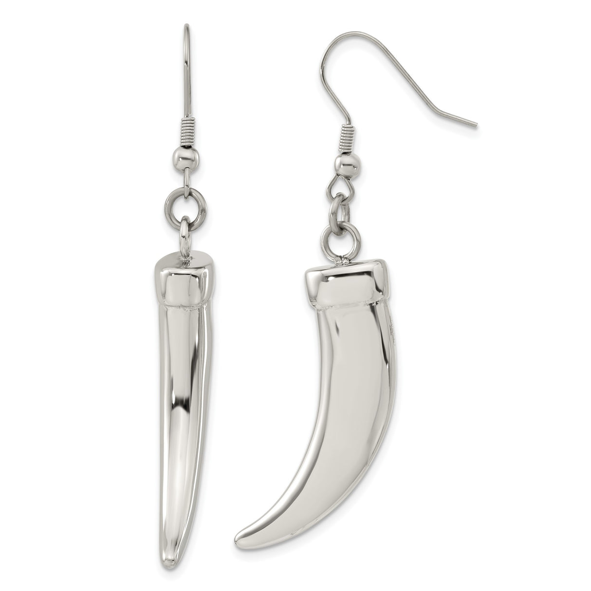 Stainless Steel Dangle Earrings with Claw Pendants, Tribal Gothic Punk Style