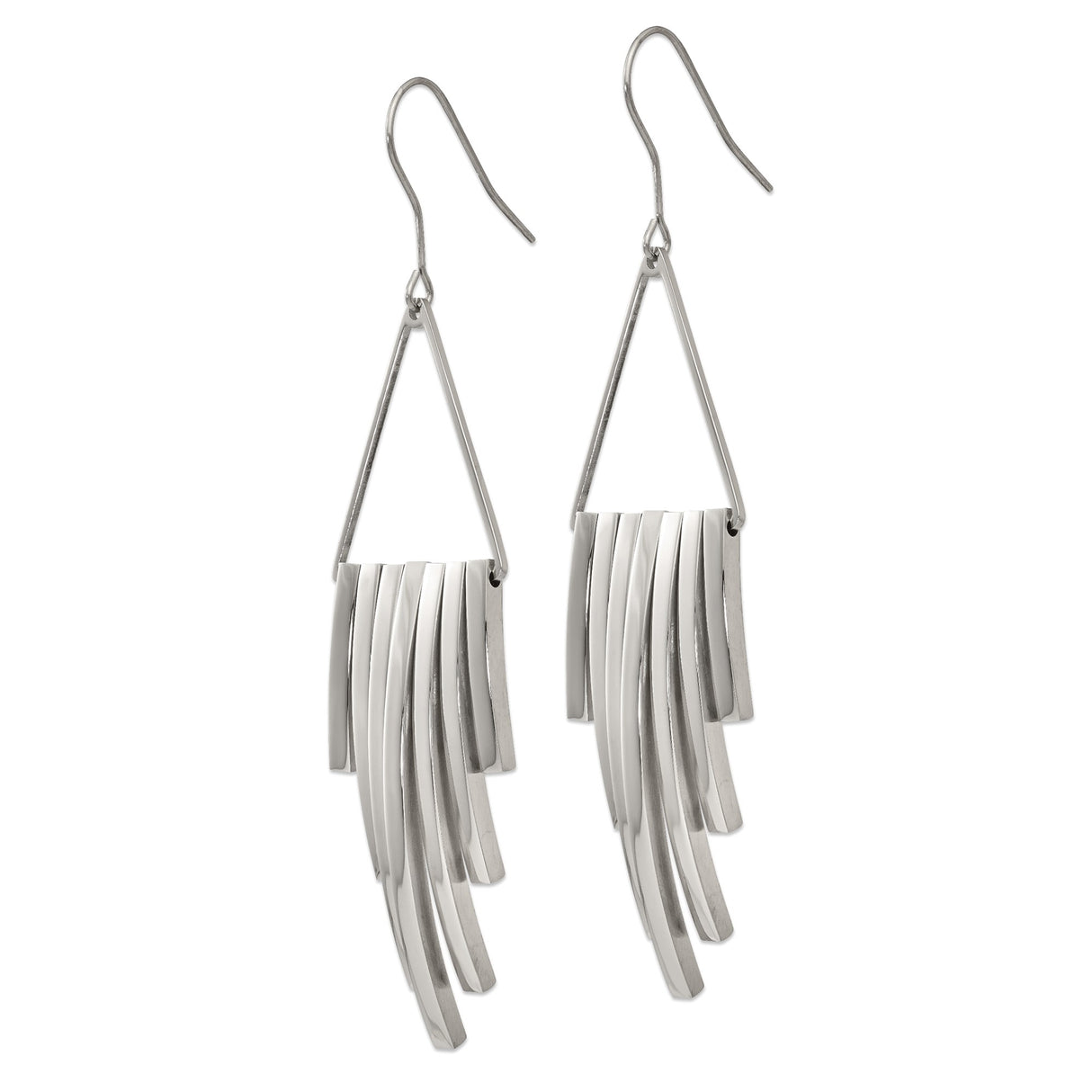 316 Stainless Steel Dangle Earrings with Geometric Vertical Bars, Minimalist Modern Design