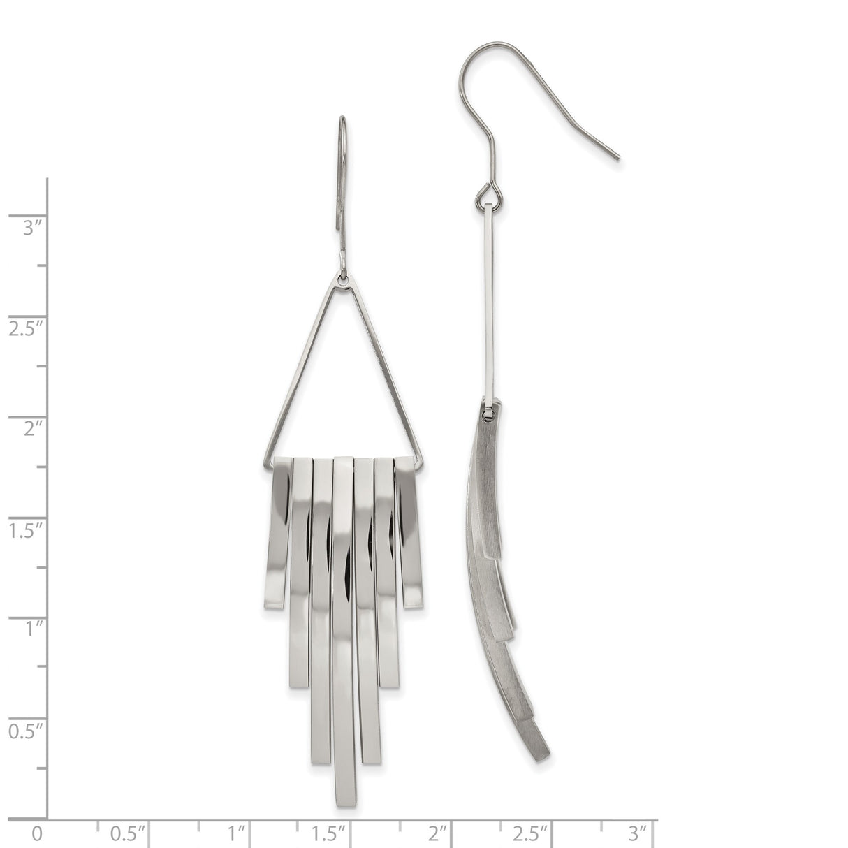 316 Stainless Steel Dangle Earrings with Geometric Vertical Bars, Minimalist Modern Design