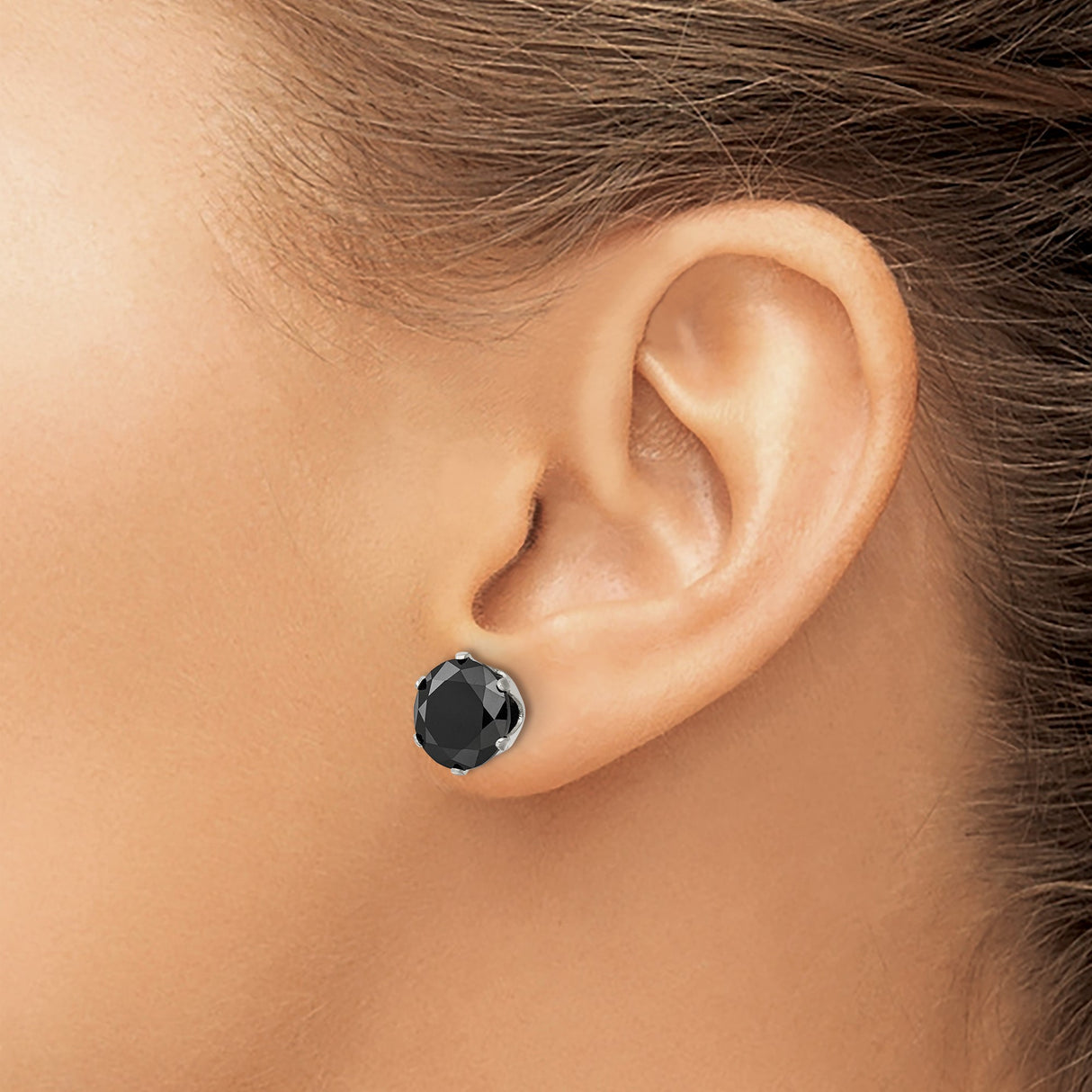 Stainless Steel Stud Earrings with Cubic Zirconia, Modern Minimalist Unisex Design