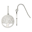 Stainless Steel Tree of Life Dangle Earrings, Round Cutout Boho Design for Women