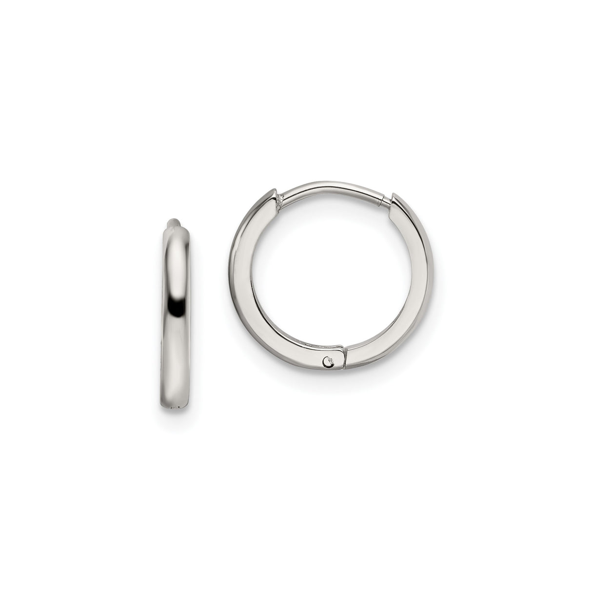 Stainless Steel Hoop Earrings, Classic Round Hinged Minimalist Unisex Design