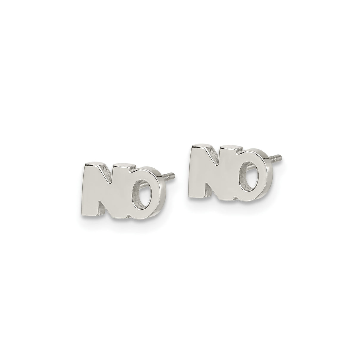316 Stainless Steel Stud Earrings, NO Block Letters, Bold Modern Unisex Statement Jewelry