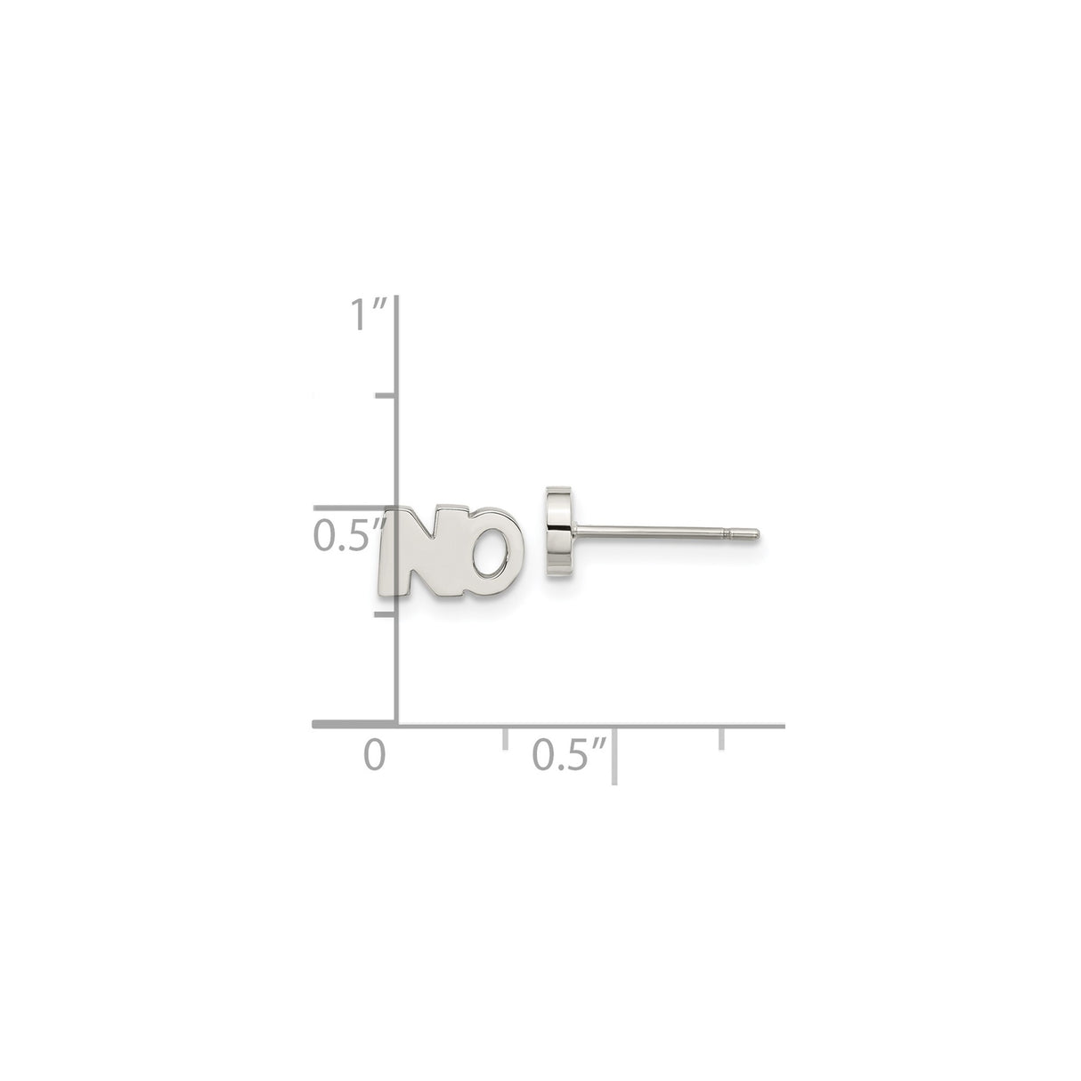 316 Stainless Steel Stud Earrings, NO Block Letters, Bold Modern Unisex Statement Jewelry