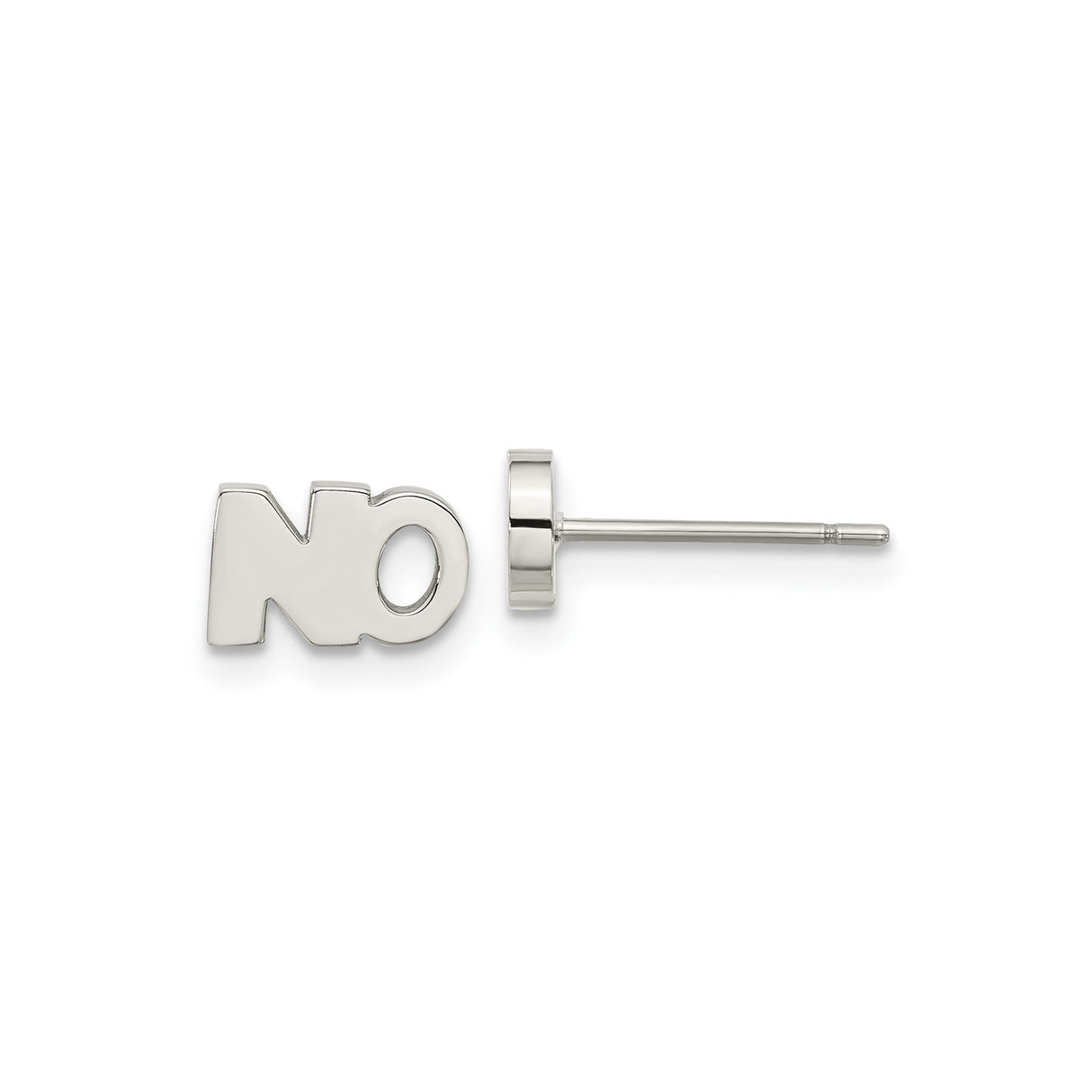 316 Stainless Steel Stud Earrings, NO Block Letters, Bold Modern Unisex Statement Jewelry