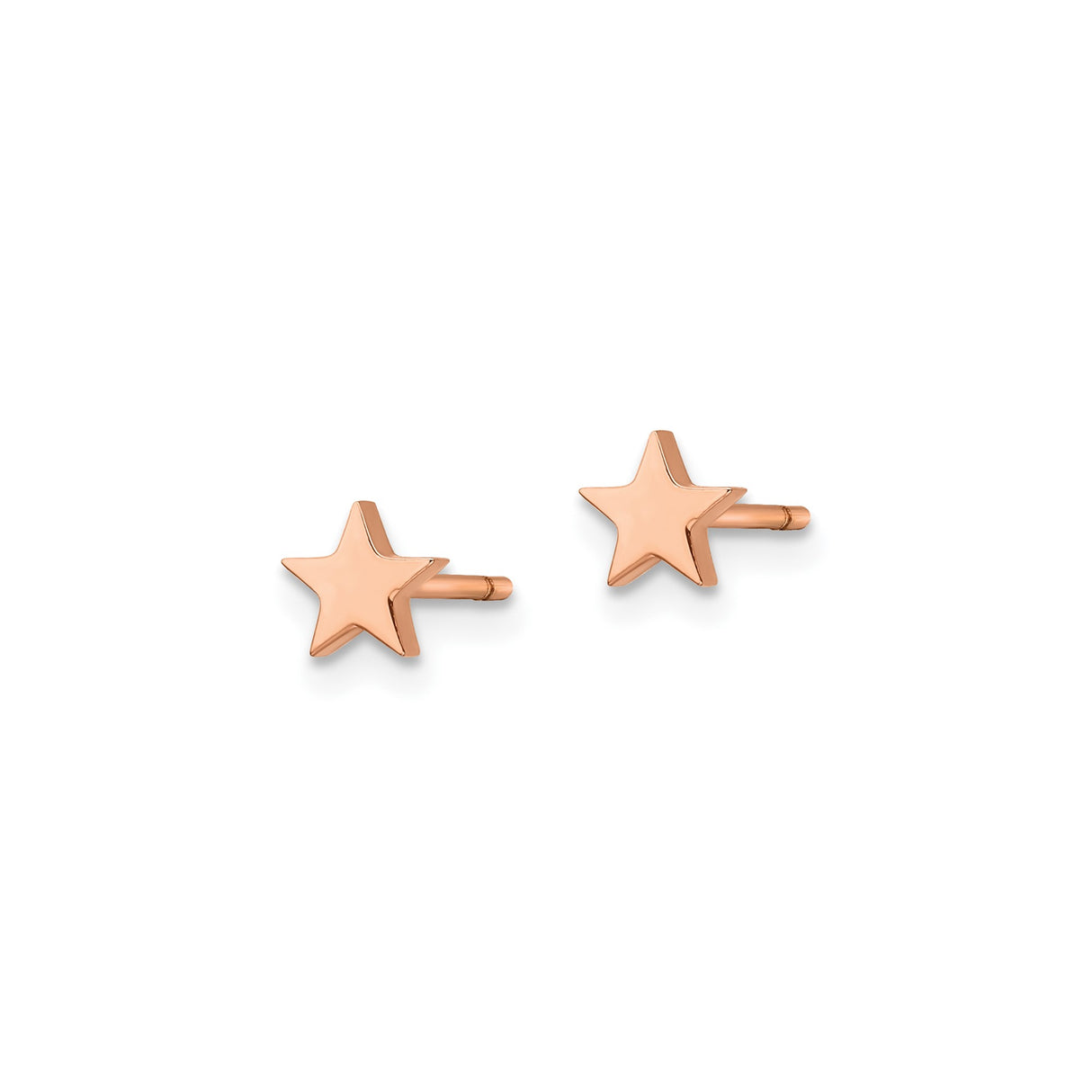 Stainless Steel Star Stud Earrings, Rose Gold Finish, Minimalist Five-Point Symbol Design for Women