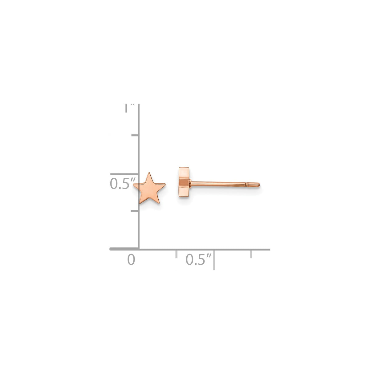 Stainless Steel Star Stud Earrings, Rose Gold Finish, Minimalist Five-Point Symbol Design for Women