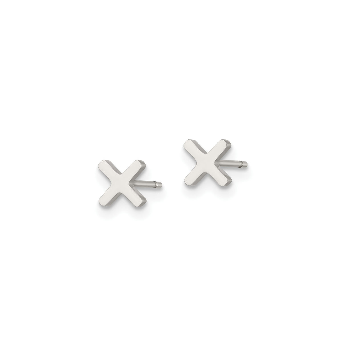 Stainless Steel Cross Stud Earrings, Minimalist Religious Design for Men and Women