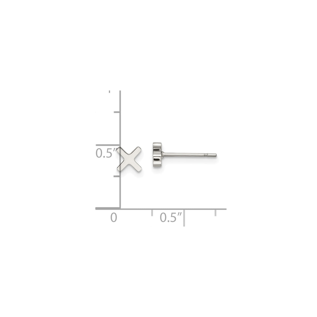 Stainless Steel Cross Stud Earrings, Minimalist Religious Design for Men and Women