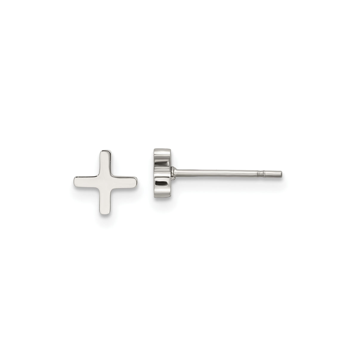 Stainless Steel Cross Stud Earrings, Minimalist Religious Design for Men and Women