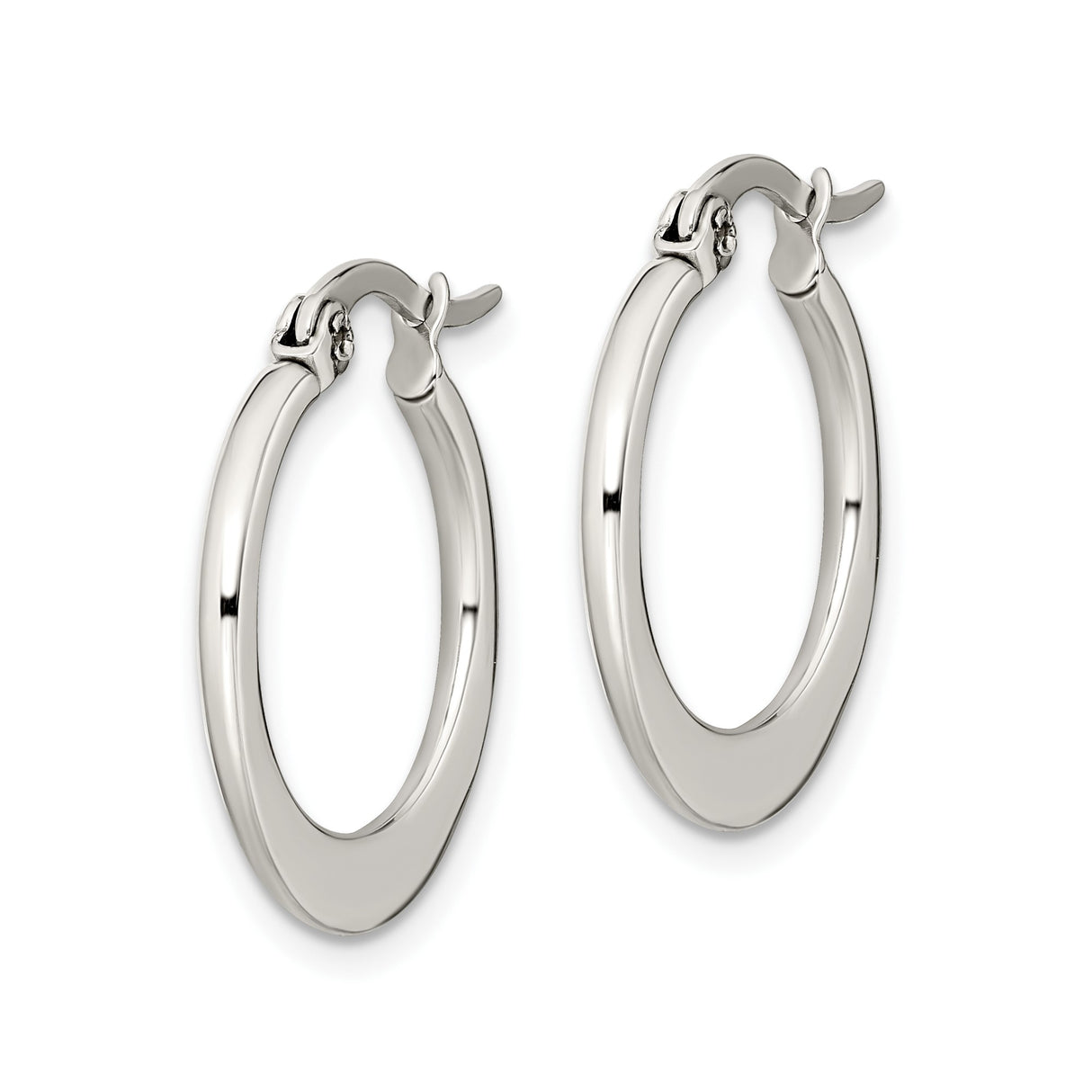 Stainless Steel Hoop Earrings, Lightweight Polished Round Design, Minimalist Modern Style