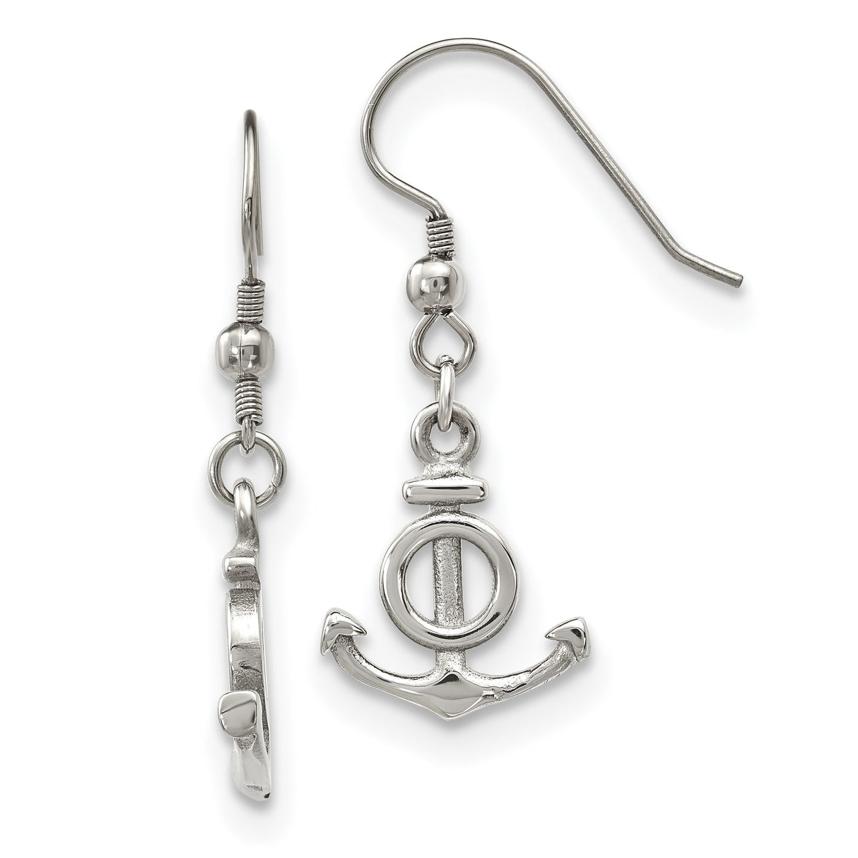 Stainless Steel Anchor Dangle Earrings, Nautical Charm Design for Women