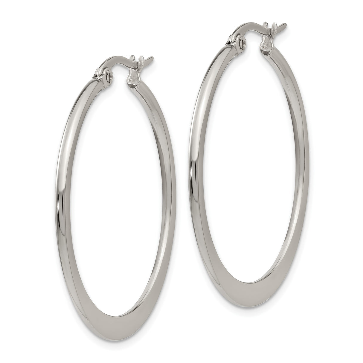 Stainless Steel Hoop Earrings, Classic Round Design with Latch Back Closure, Lightweight Minimalist Style