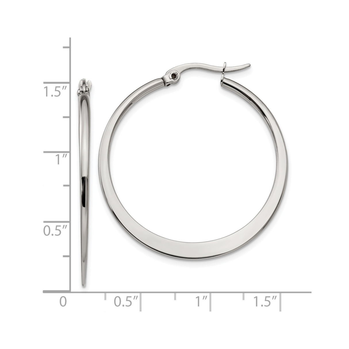 Stainless Steel Hoop Earrings, Classic Round Design with Latch Back Closure, Lightweight Minimalist Style