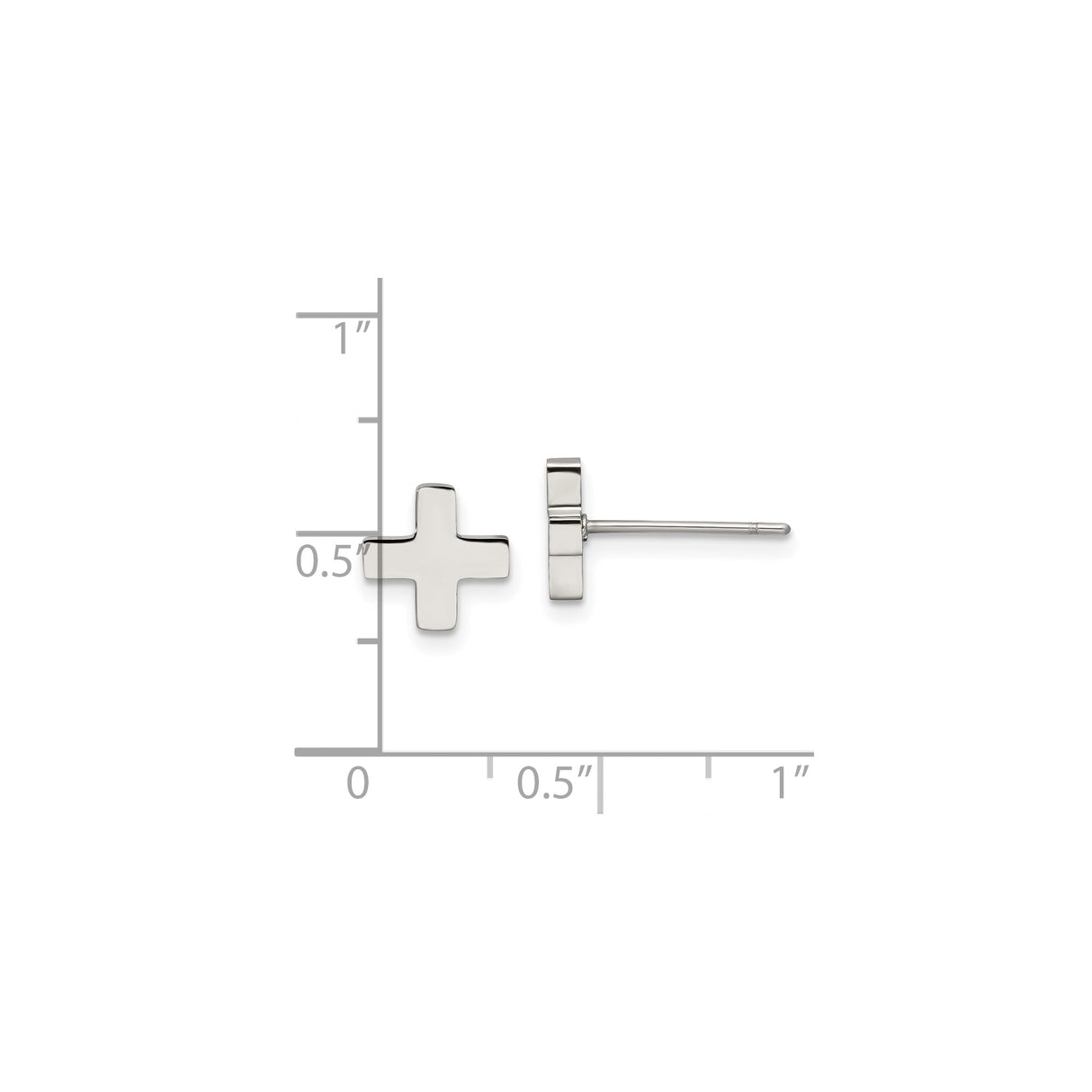 316 Stainless Steel Cross Stud Earrings, Minimalist Christian Jewelry for Men and Women