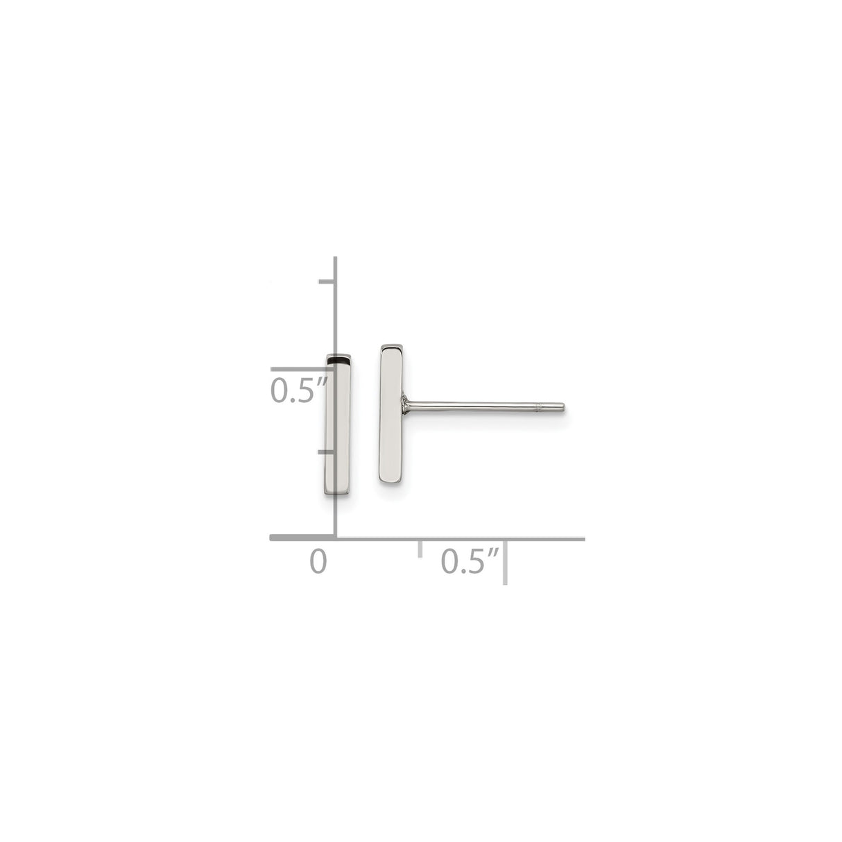 316 Stainless Steel Bar Stud Earrings, Matte or Polished Geometric Design for Women and Men