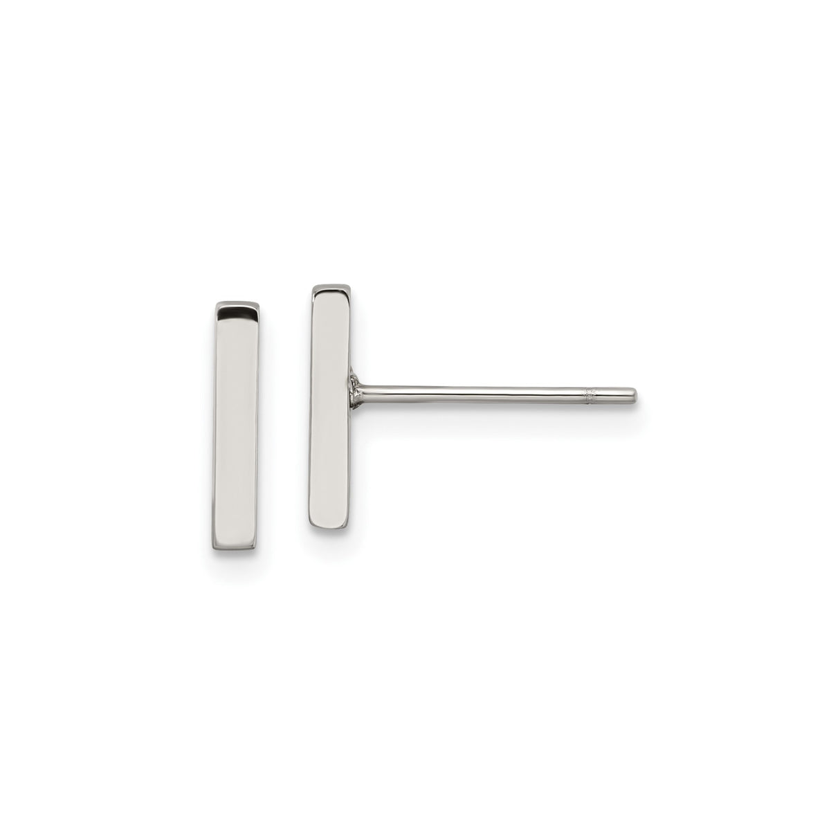 316 Stainless Steel Bar Stud Earrings, Matte or Polished Geometric Design for Women and Men