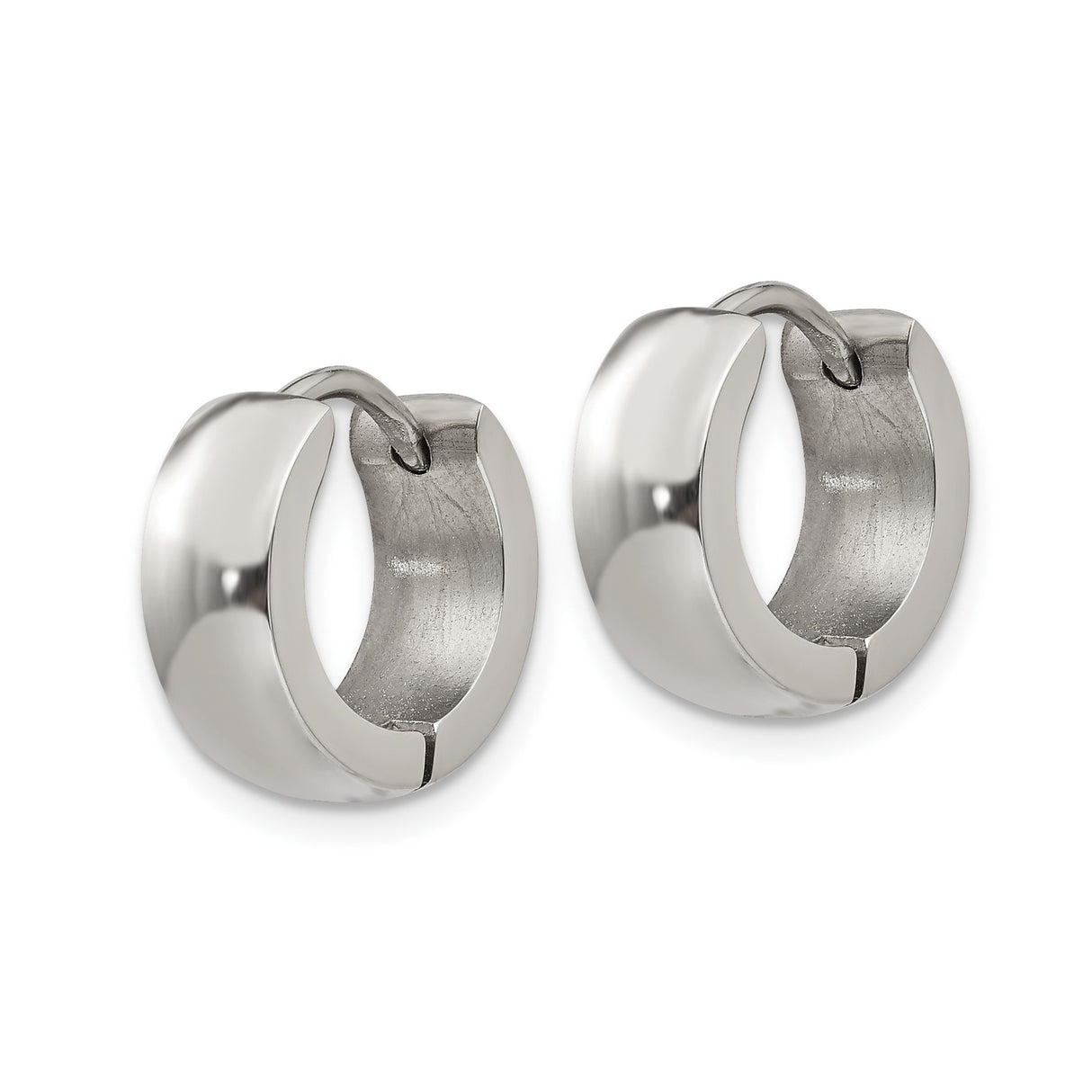 316 Stainless Steel Hoop Earrings, Hinged Clasp Minimalist Unisex Jewelry