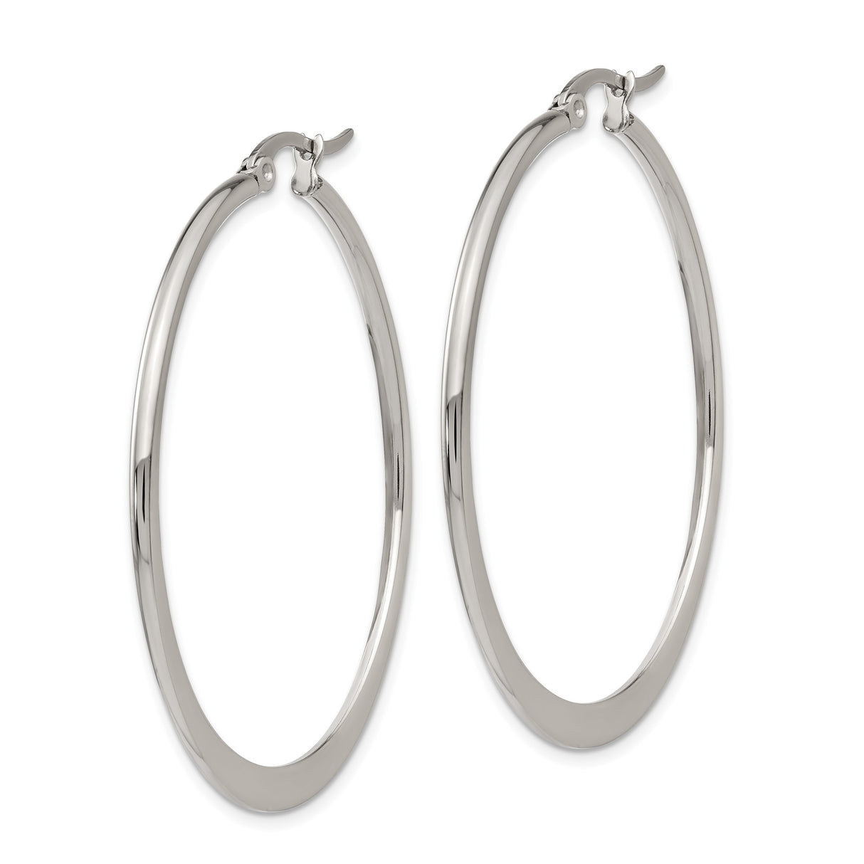 Stainless Steel Hoop Earrings, Lightweight Polished Minimalist Design, Hypoallergenic Jewelry