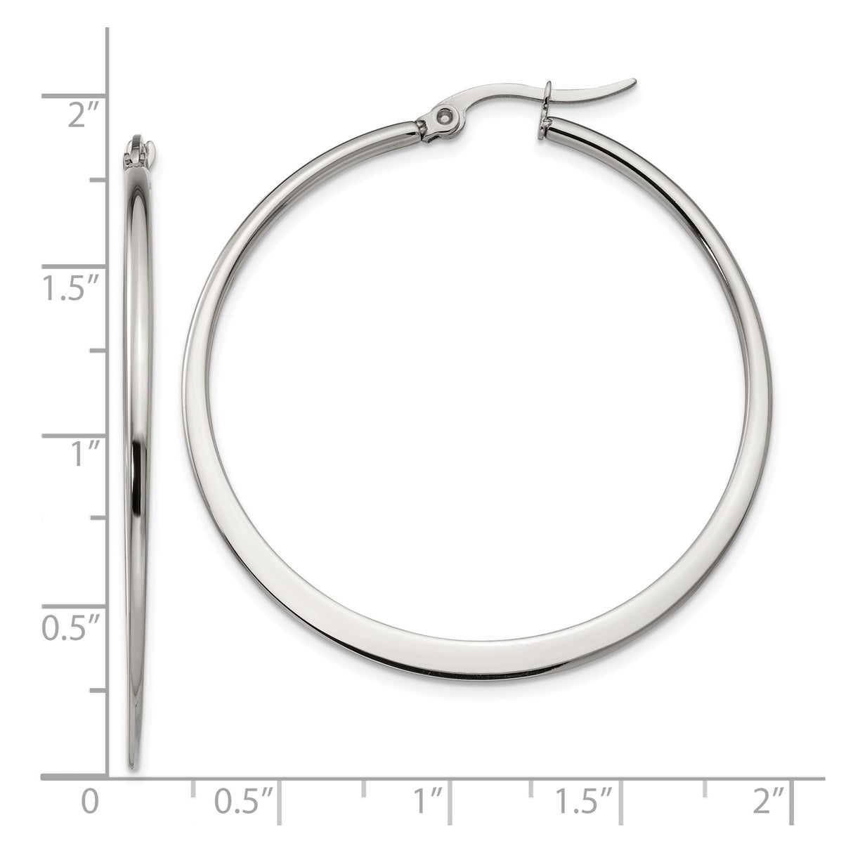 Stainless Steel Hoop Earrings, Lightweight Polished Minimalist Design, Hypoallergenic Jewelry