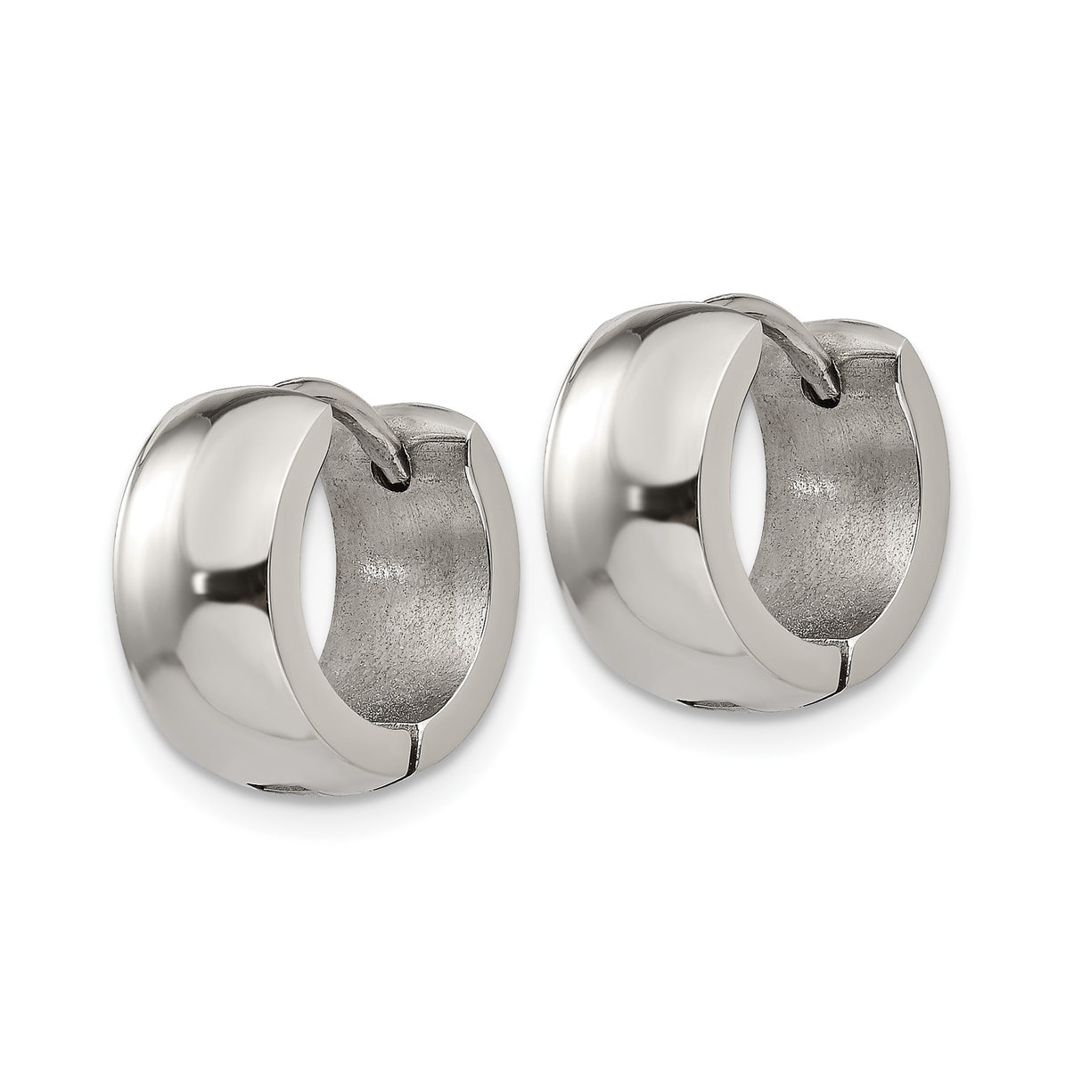 316 Stainless Steel Huggie Hoop Earrings, 6mm Minimalist Design, Hinged Closure, Mirror Finish