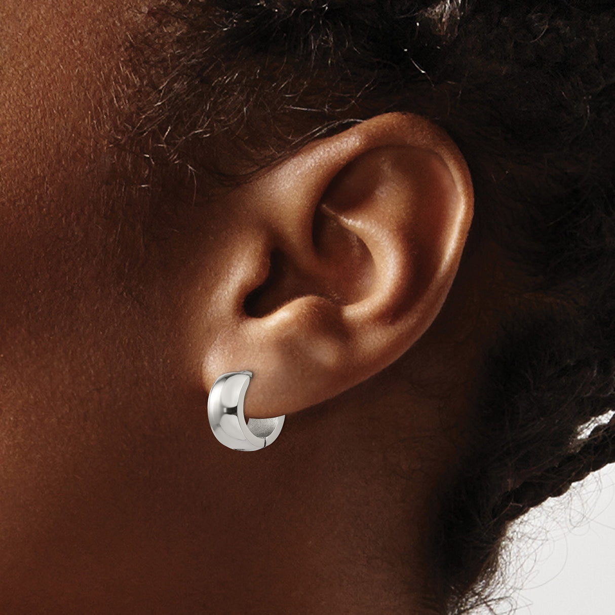 316 Stainless Steel Huggie Hoop Earrings, 6mm Minimalist Design, Hinged Closure, Mirror Finish