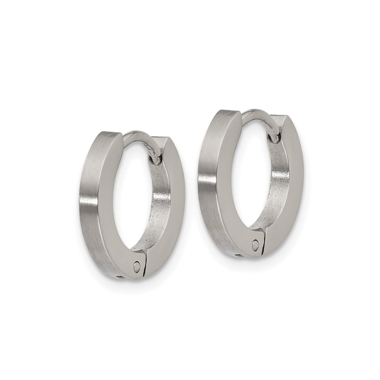 316 Stainless Steel Hoop Earrings, Brushed Finish Huggie Style, Minimalist Unisex Design