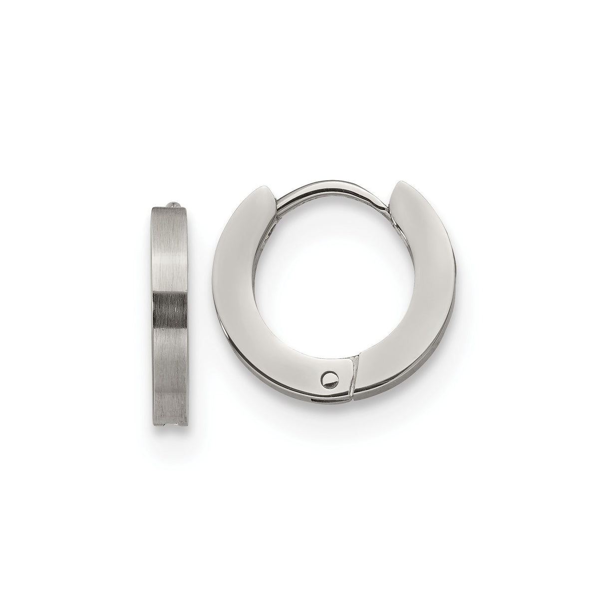 316 Stainless Steel Hoop Earrings, Brushed Finish Huggie Style, Minimalist Unisex Design