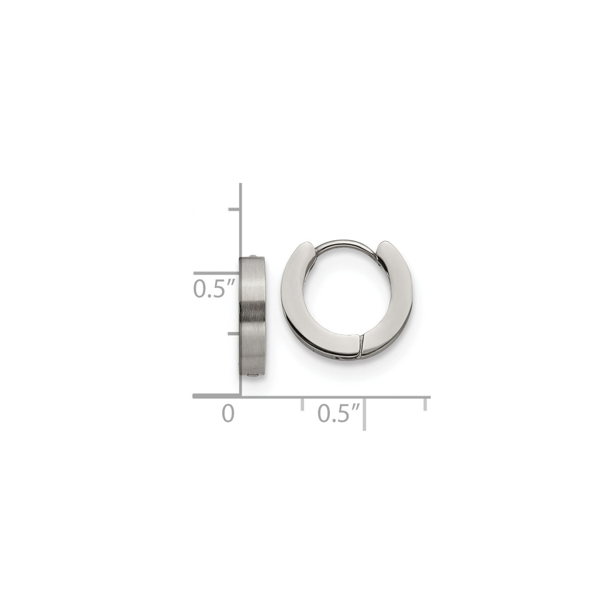 Stainless Steel Huggie Hoop Earrings, Brushed and Polished Minimalist Design