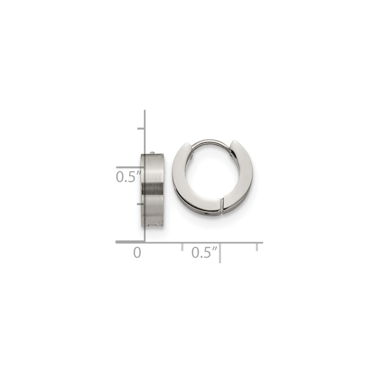 316 Stainless Steel Hoop Earrings, Brushed and Polished Huggie Style, Unisex Minimalist Design
