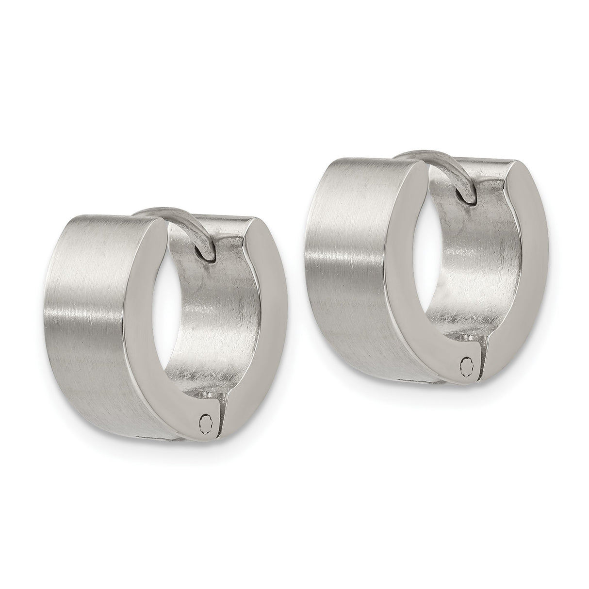 316 Stainless Steel Huggie Hoop Earrings, Brushed and Polished Finish, Unisex Modern Style