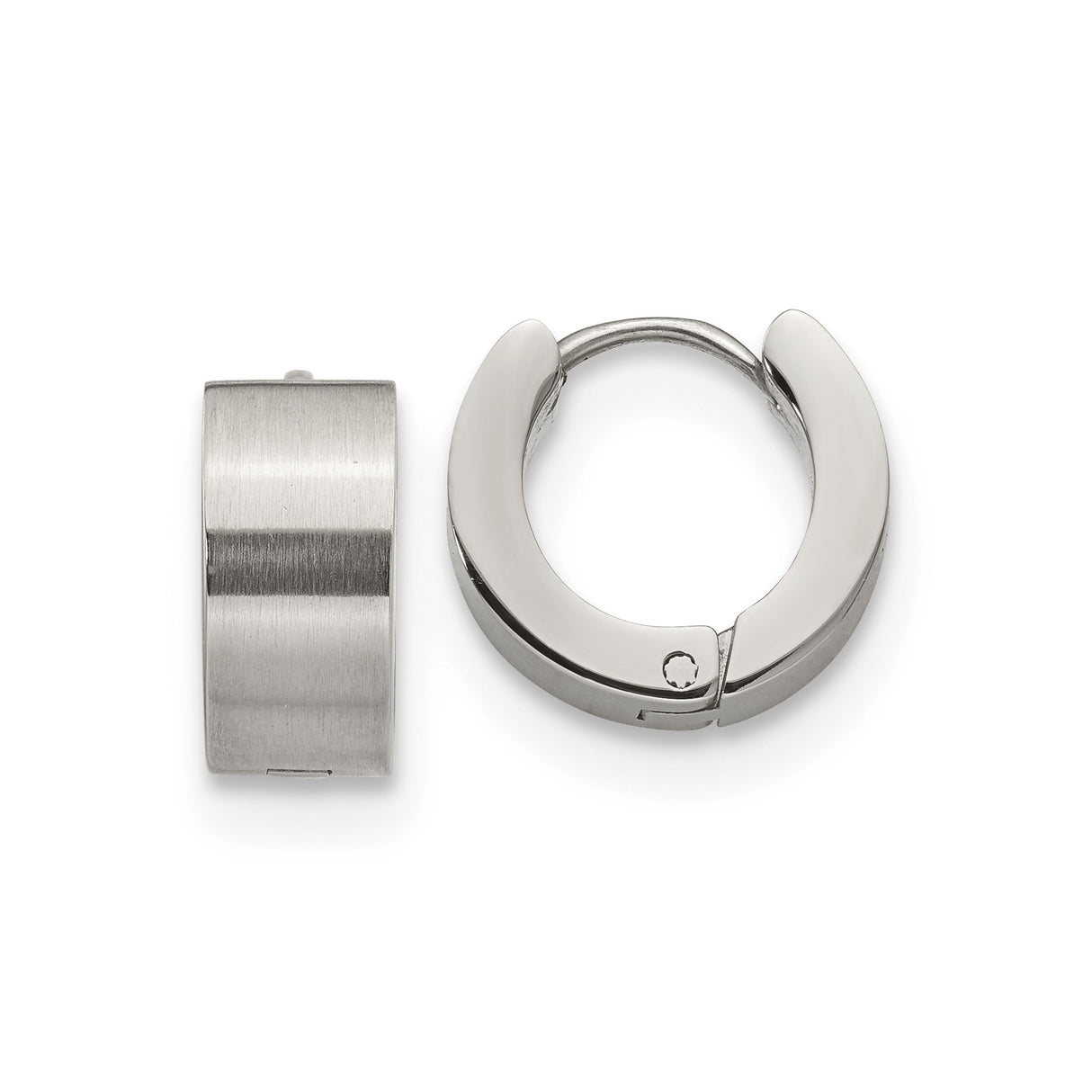 316 Stainless Steel Huggie Hoop Earrings, Brushed and Polished Finish, Unisex Modern Style