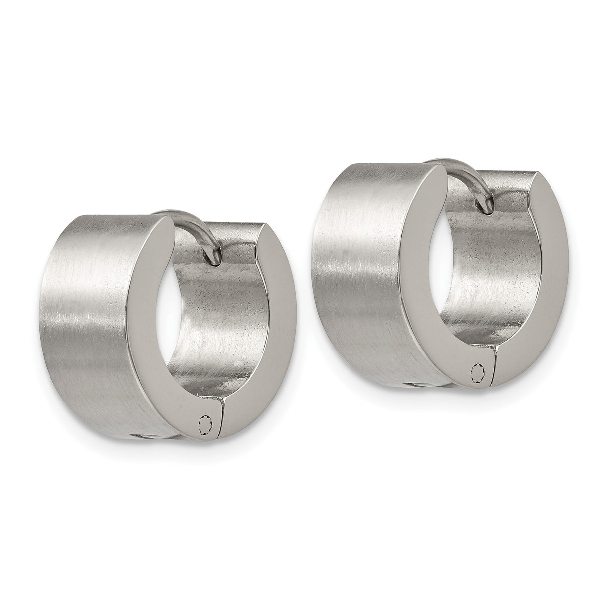 316 Stainless Steel Huggie Hoop Earrings, Brushed and Polished Finish, Minimalist Hinged Style