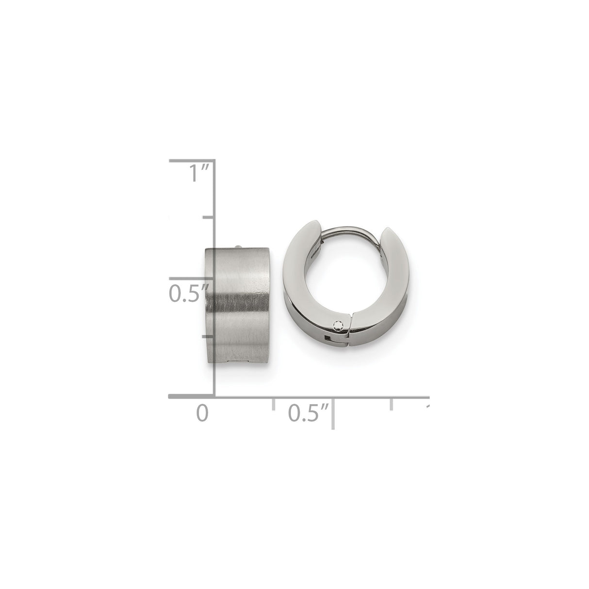 316 Stainless Steel Huggie Hoop Earrings, Brushed and Polished Finish, Minimalist Hinged Style