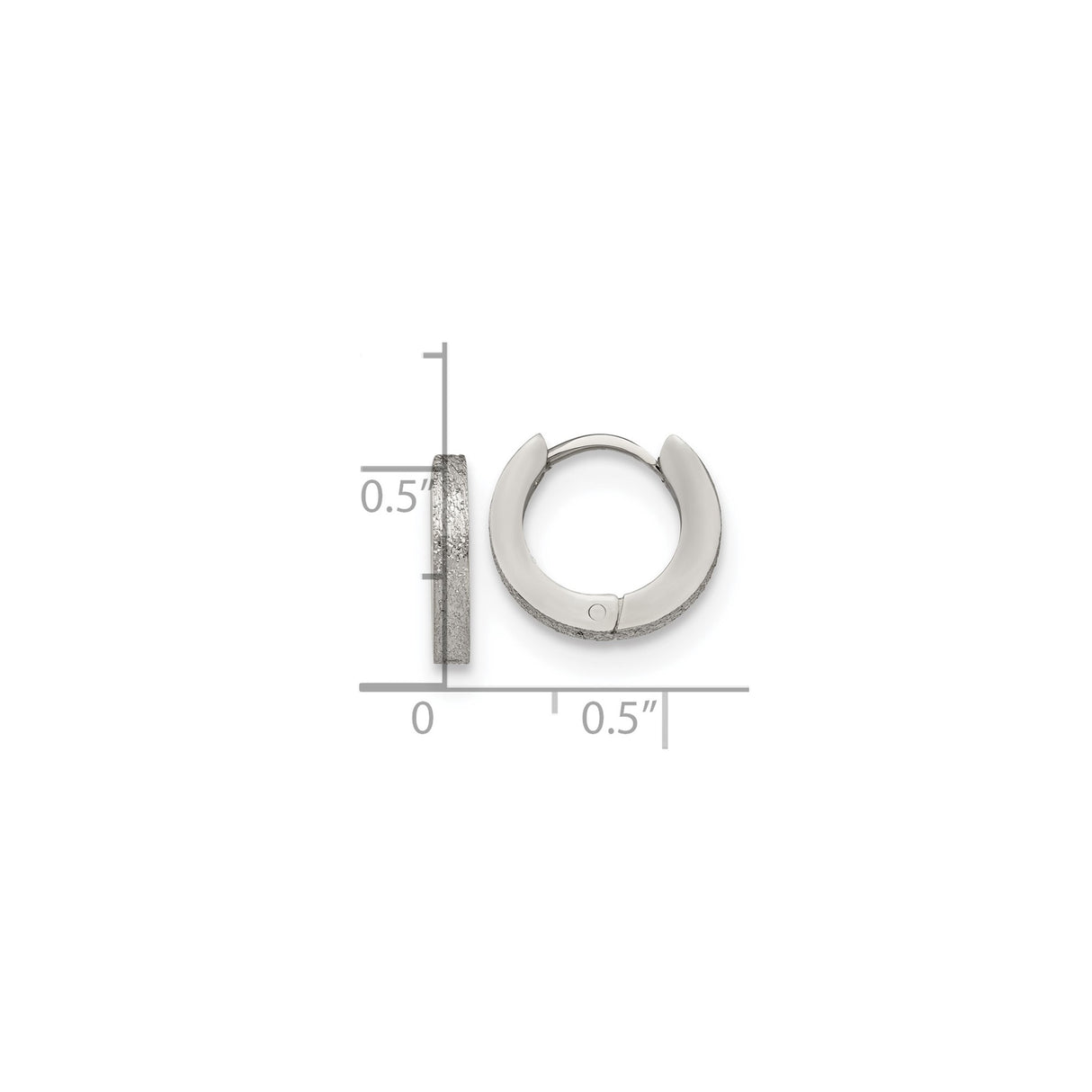 316 Stainless Steel Hoop Earrings with Brushed Textured Finish, Hypoallergenic, Unisex Modern Style