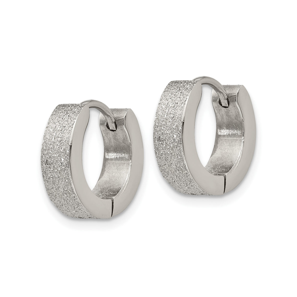 316 Stainless Steel Hoop Earrings, Brushed Textured Round Design, Hypoallergenic Minimalist Style