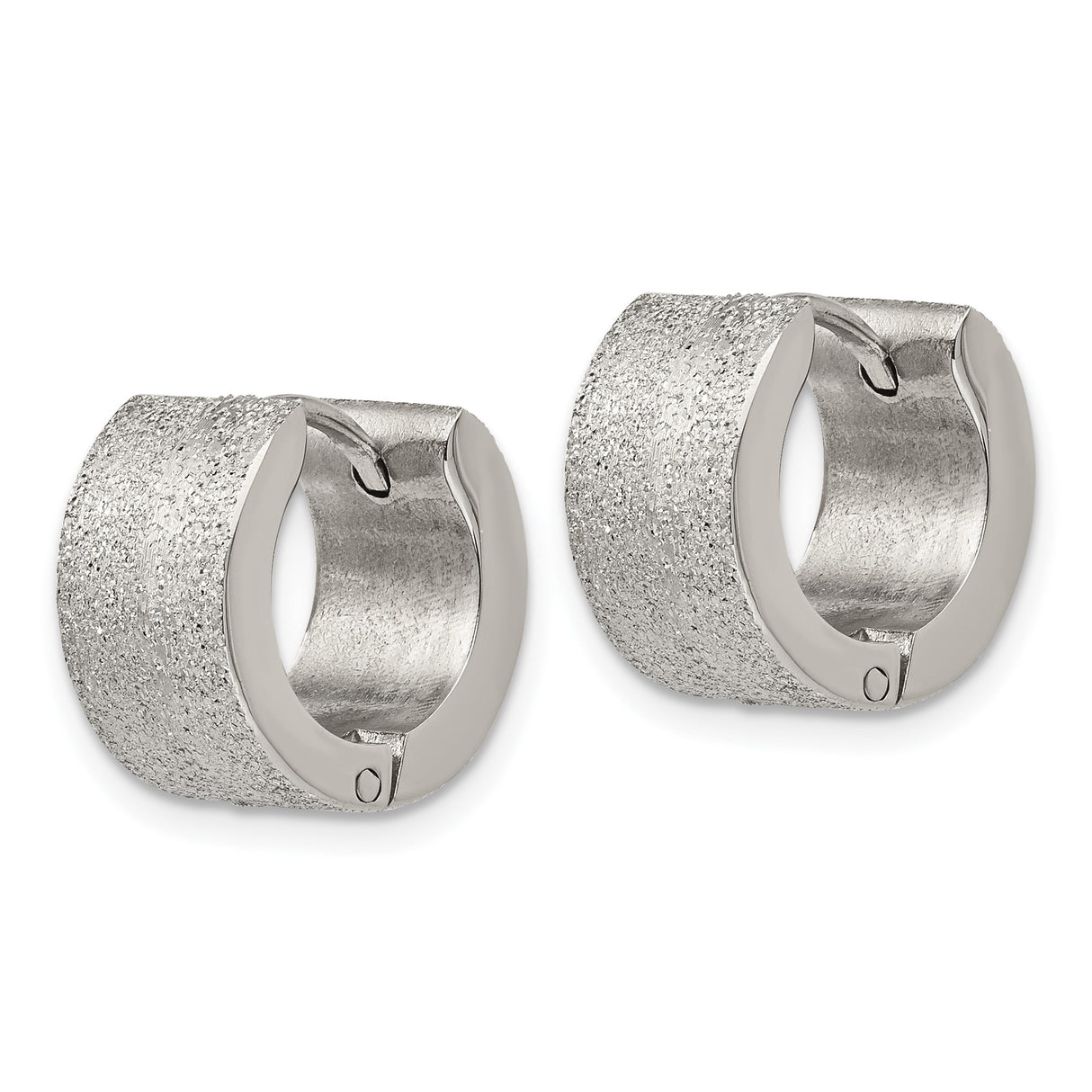 Stainless Steel Hoop Earrings, Brushed Finish, Matte Texture, Unisex, Hypoallergenic, Tarnish Resistant