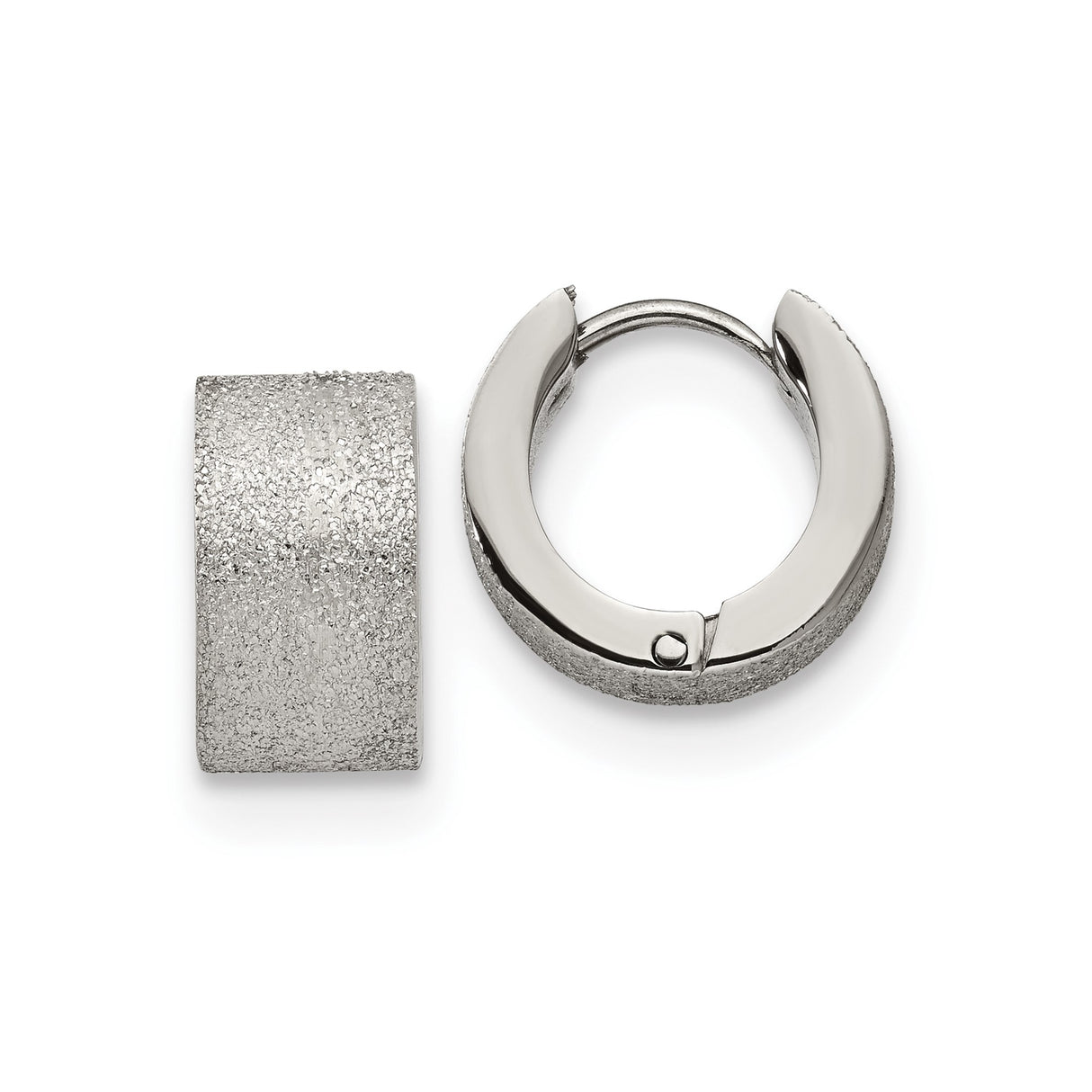 Stainless Steel Hoop Earrings, Brushed Finish, Matte Texture, Unisex, Hypoallergenic, Tarnish Resistant