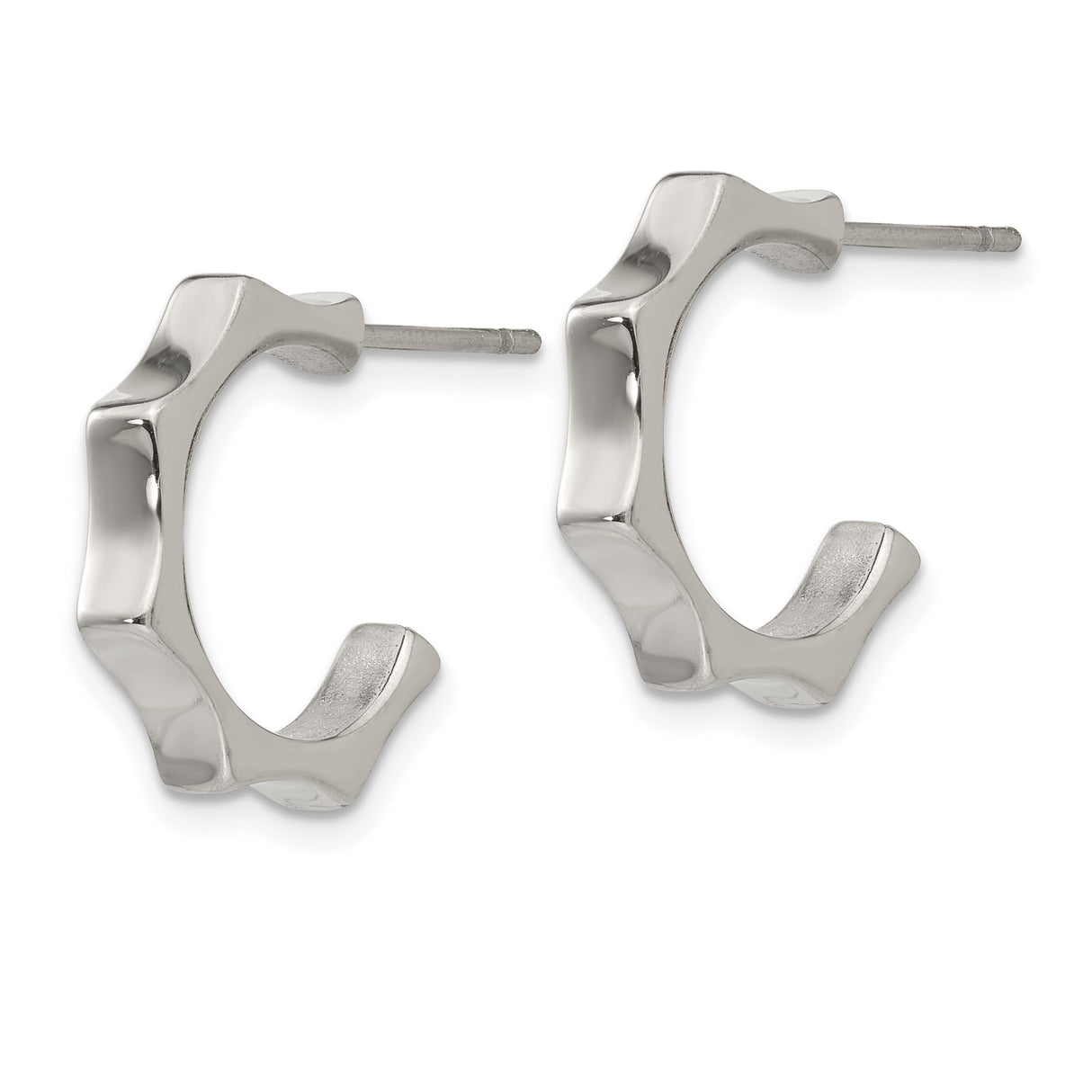 Stainless Steel Hoop Earrings, Gear Edge Industrial Style, Unisex Punk Jewelry