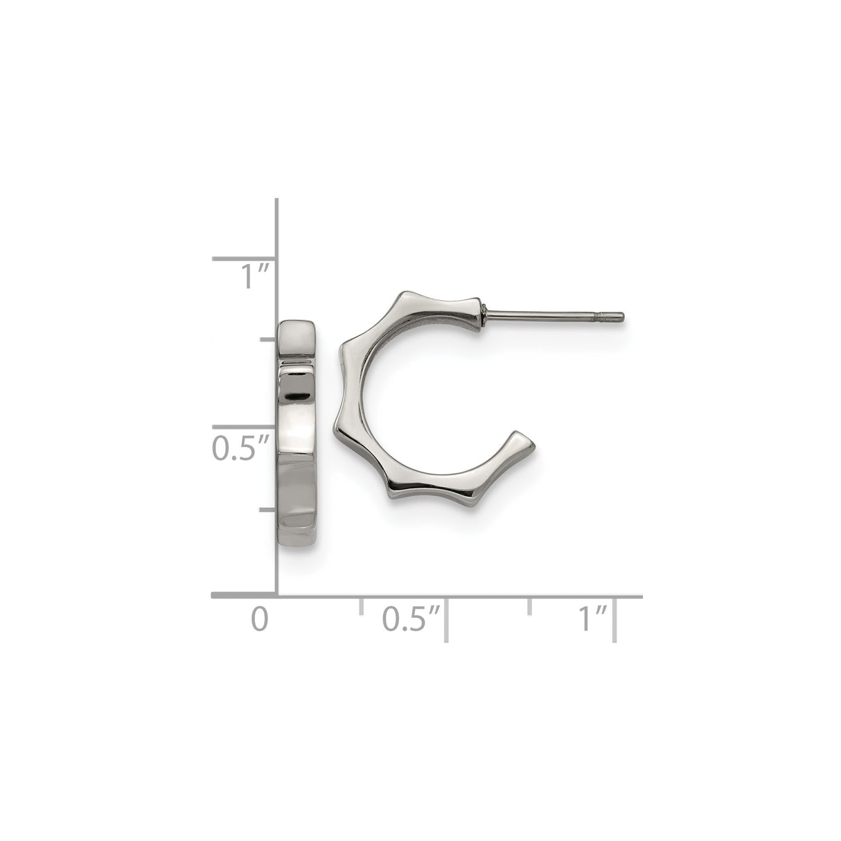 Stainless Steel Hoop Earrings, Gear Edge Industrial Style, Unisex Punk Jewelry