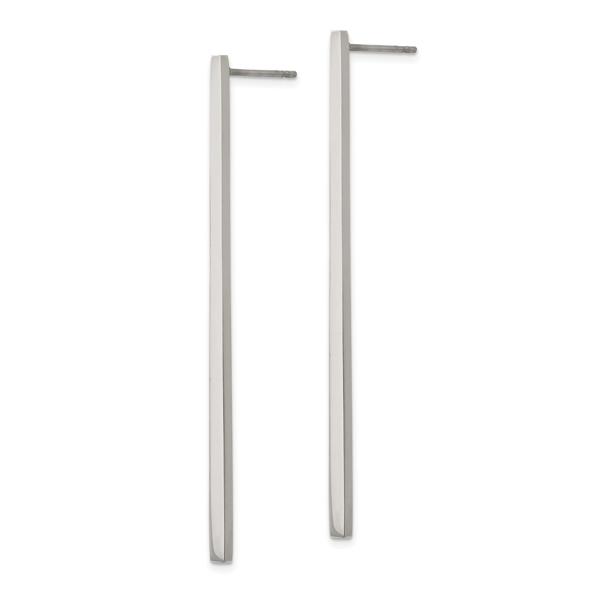 316 Stainless Steel Drop Earrings, Minimalist Vertical Bar Dangle Design for Women