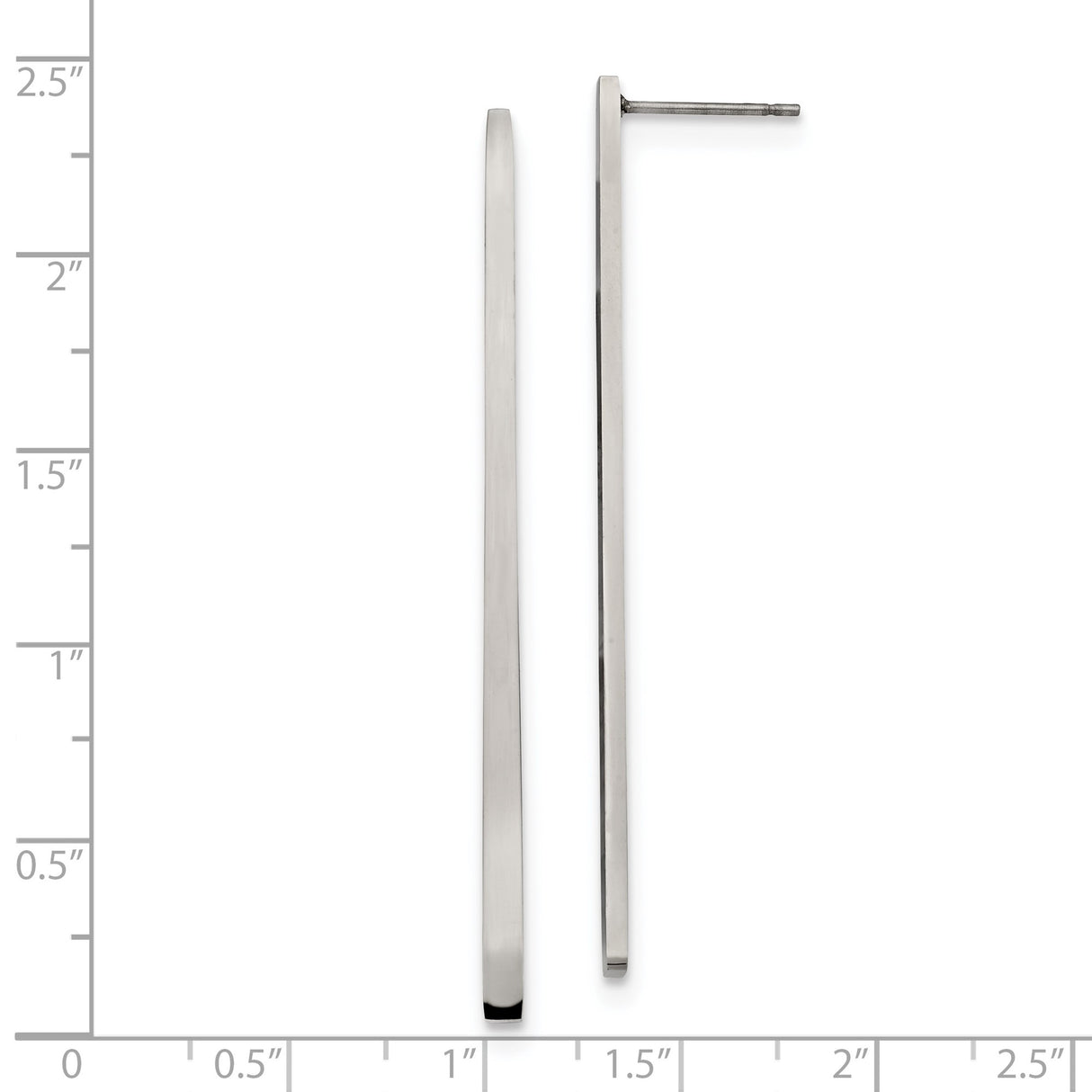 316 Stainless Steel Drop Earrings, Minimalist Vertical Bar Dangle Design for Women