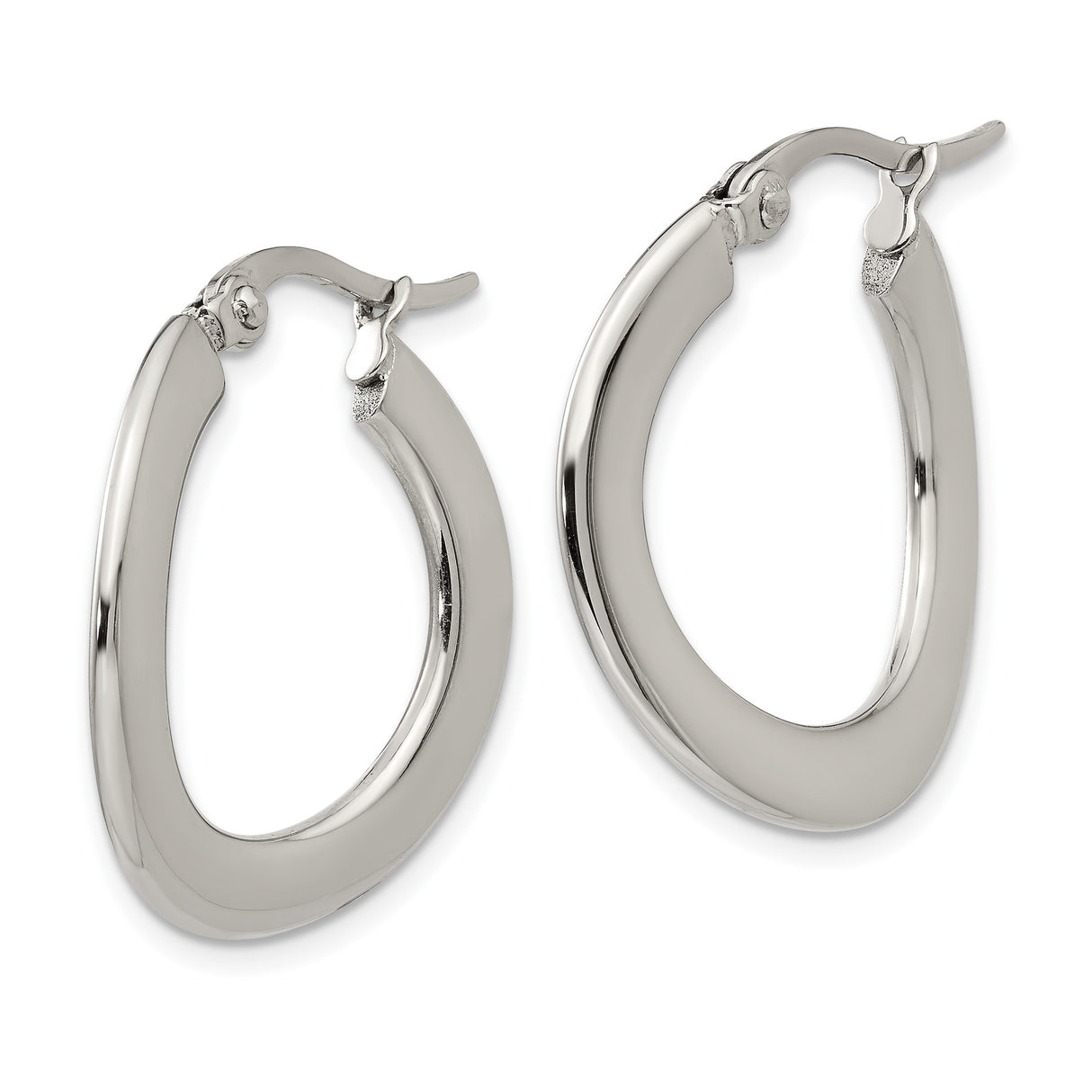316 Stainless Steel Hoop Earrings, Classic Round High-Polish Design, Hinged Clasp, Lightweight Jewelry