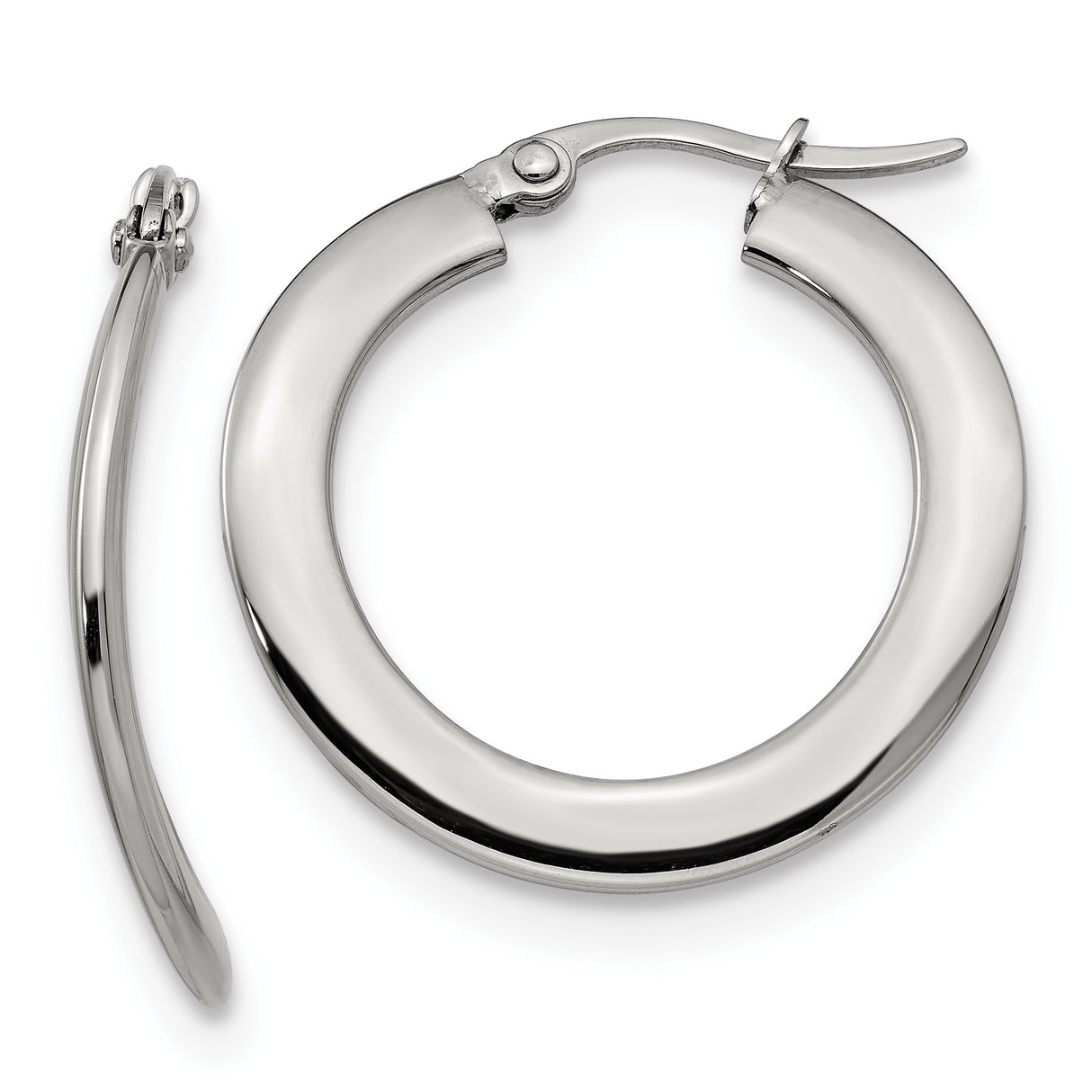 316 Stainless Steel Hoop Earrings, Minimalist Lightweight Polished Design, Hypoallergenic for Women