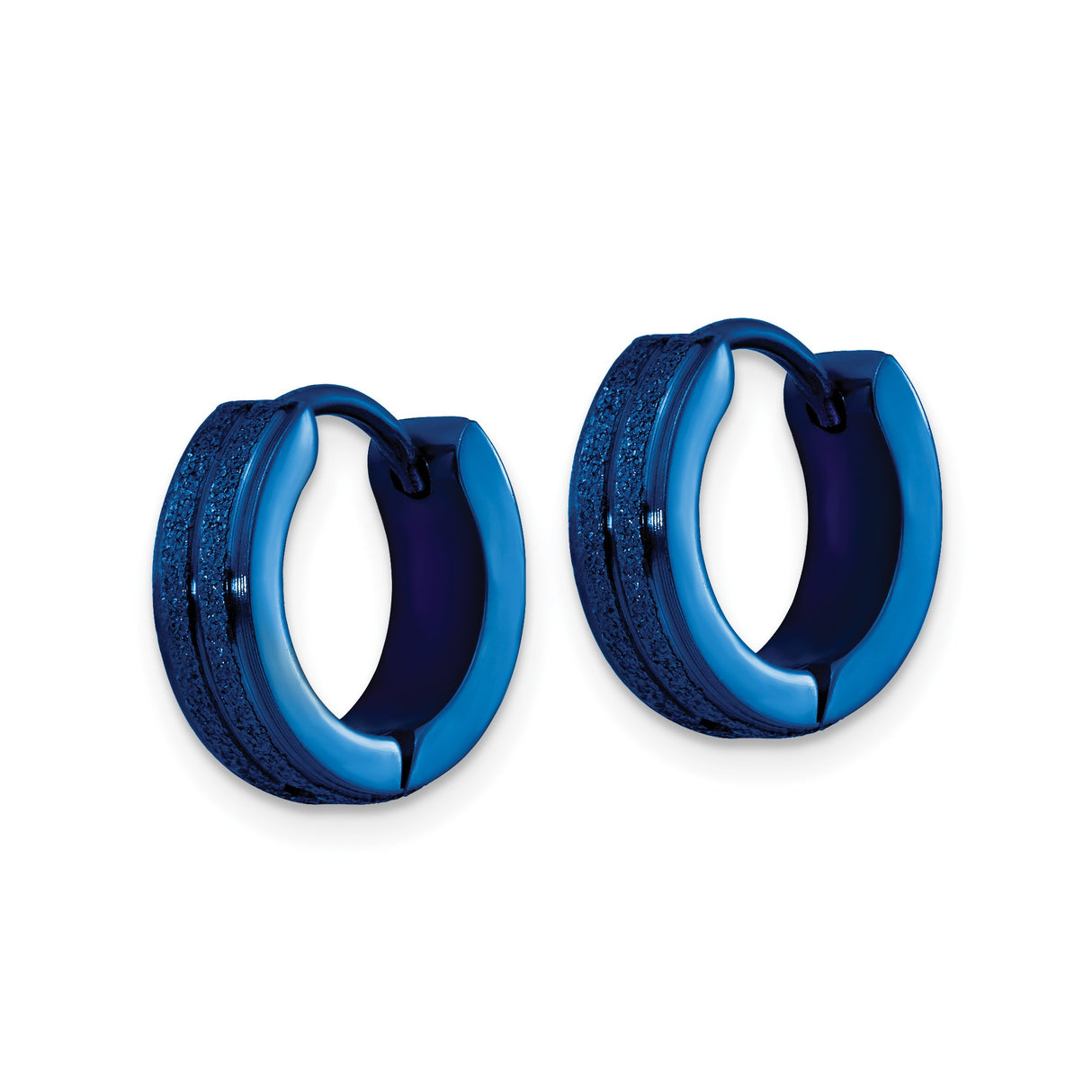 316 Stainless Steel Huggie Hoop Earrings with Glitter Stripe, Modern Unisex Streetwear Style