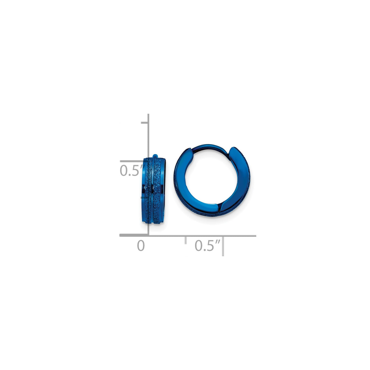 316 Stainless Steel Huggie Hoop Earrings with Glitter Stripe, Modern Unisex Streetwear Style