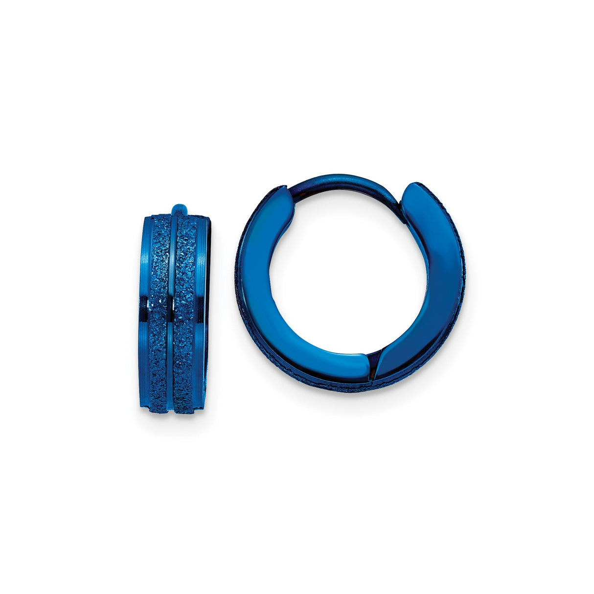 316 Stainless Steel Huggie Hoop Earrings with Glitter Stripe, Modern Unisex Streetwear Style