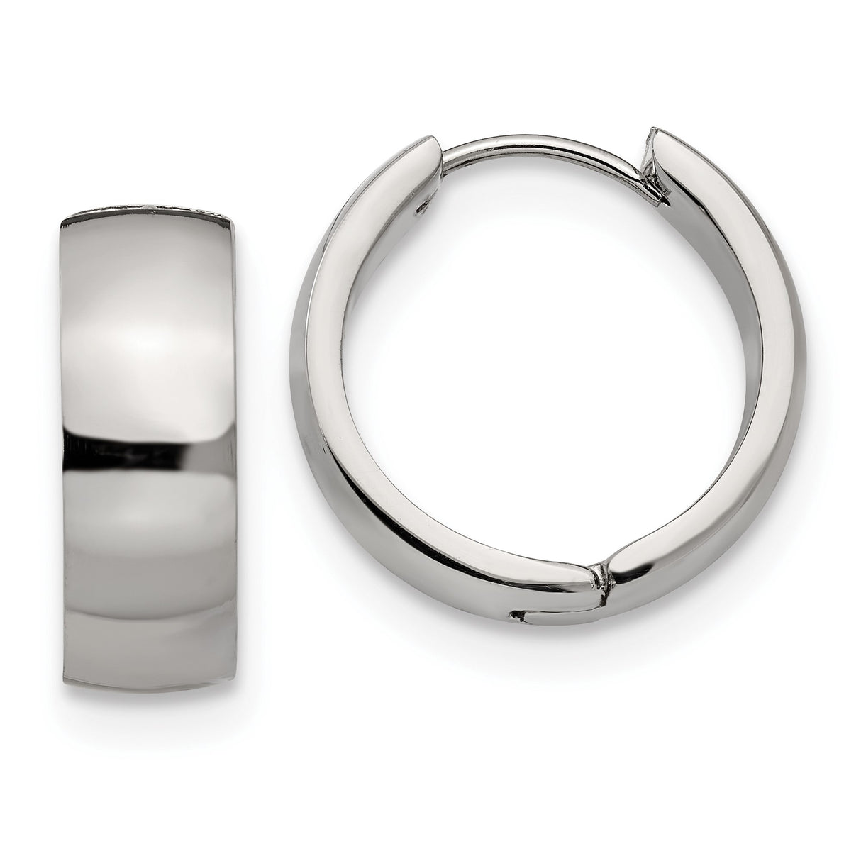 Stainless Steel Hoop Earrings, Minimalist Hinged Design for Men and Women