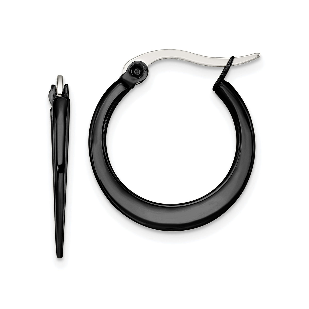 Stainless Steel Hoop Earring with Sleek Spike Drop, Gothic Punk Style for Men and Unisex Wear