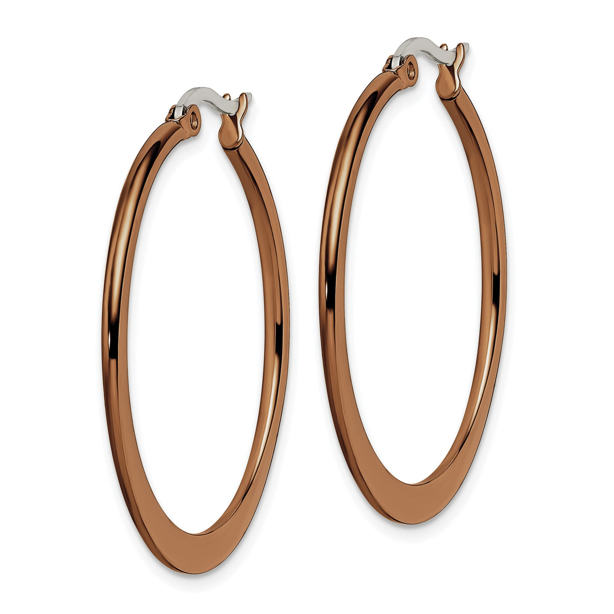 316 Stainless Steel Hoop Earrings, Polished Rose Gold Minimalist Style for Women